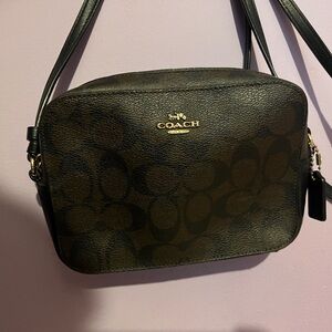 Coach Brown/Black Signature Crossbody Camera Bag